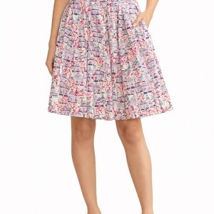 Boden Botanical A-Line Midi Skirt